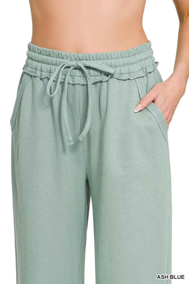Zenana French Terry Wide Leg Sweatpants