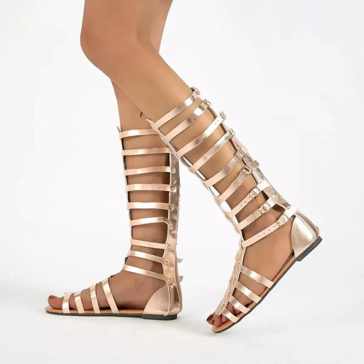 Gladiator Style Buckled Open Toe Sandals