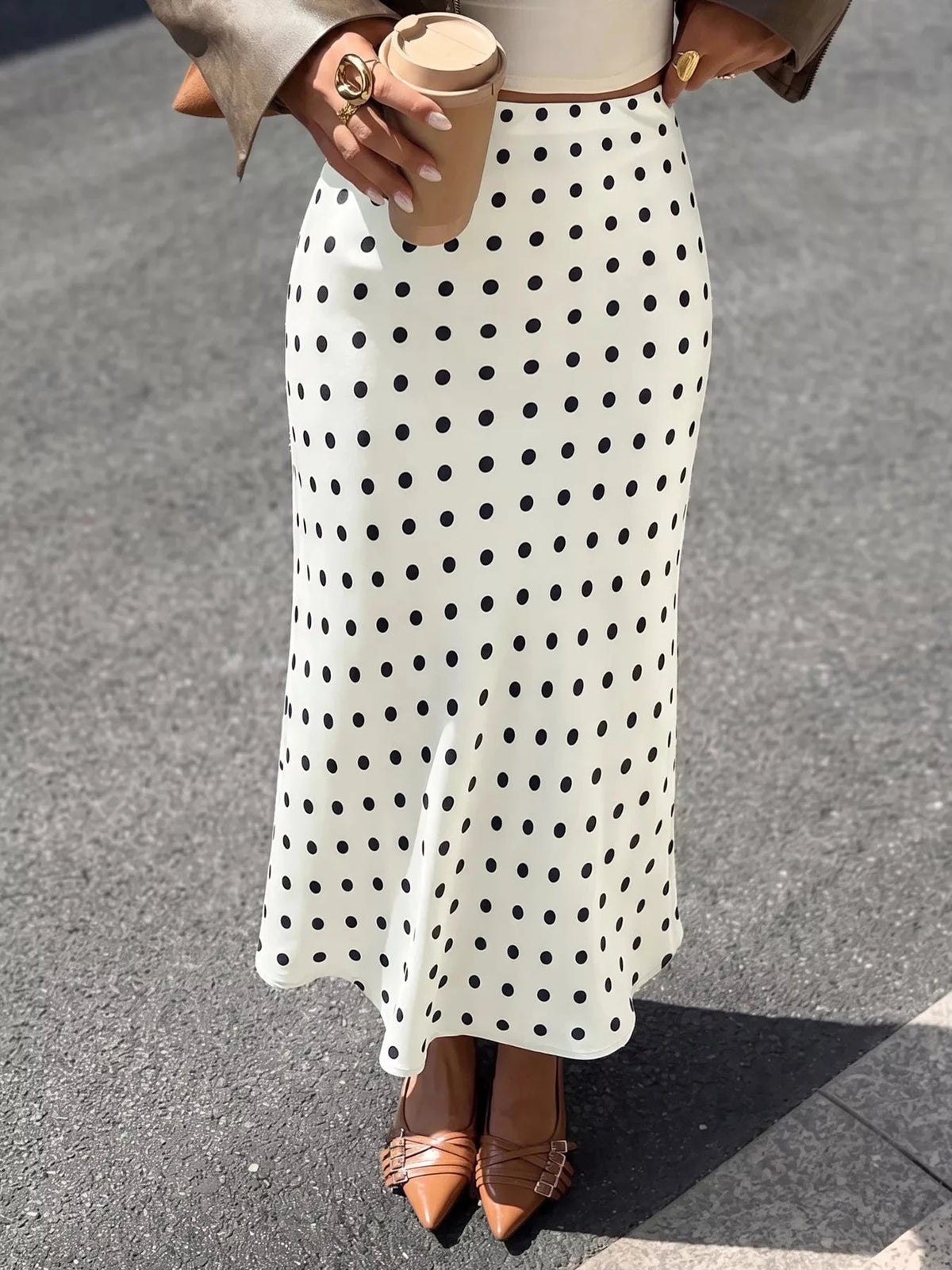 Polka Dot Midi Skirt. Polka Dot Midi Skirt