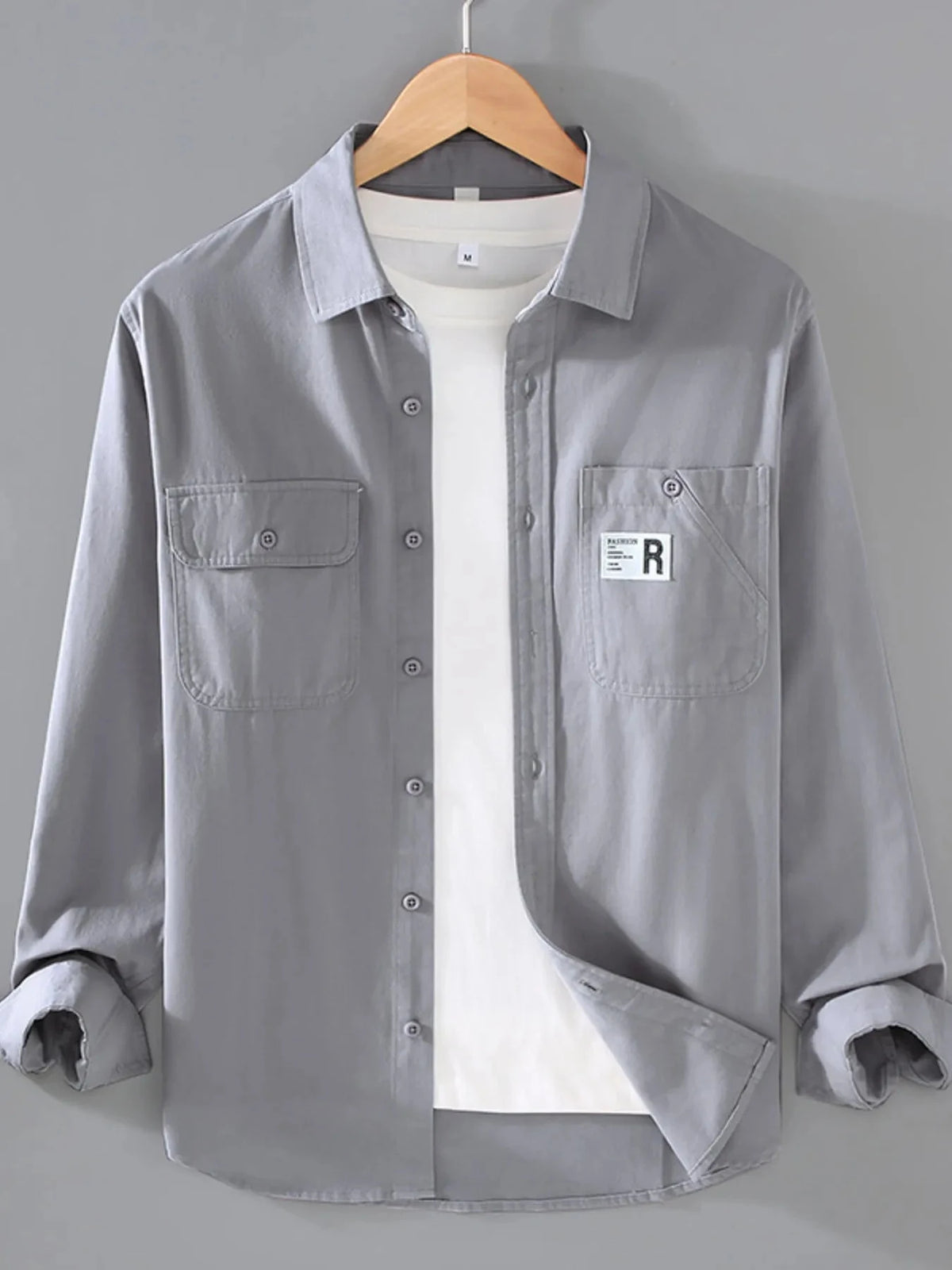 Men's Plus Size Casual Long-Sleeve Shirt