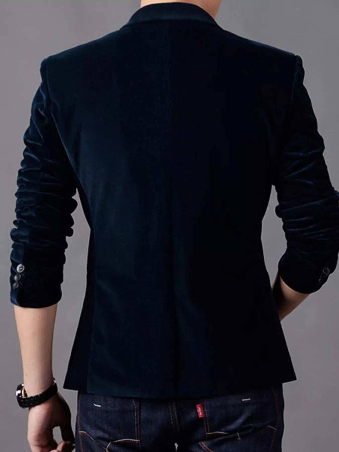 Men's Plus Size Slim Fit Velvet Blazer