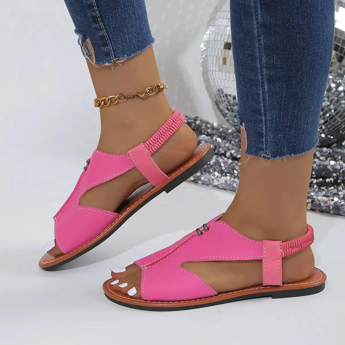 Open Toe Flats Sandals