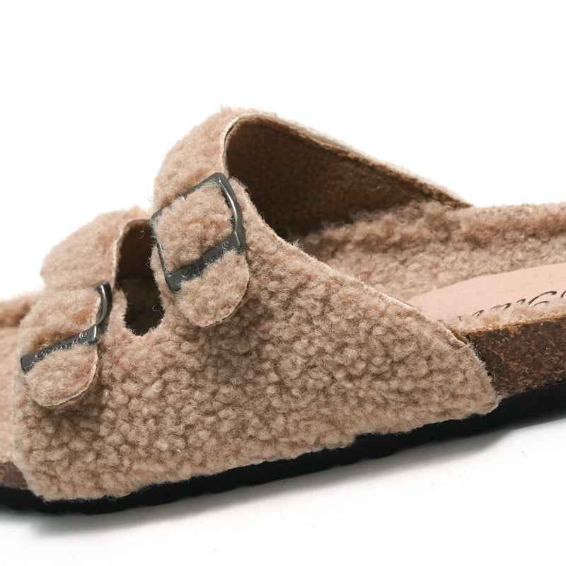 Women's Casual Beach Shoes Warm Buckle Slippers