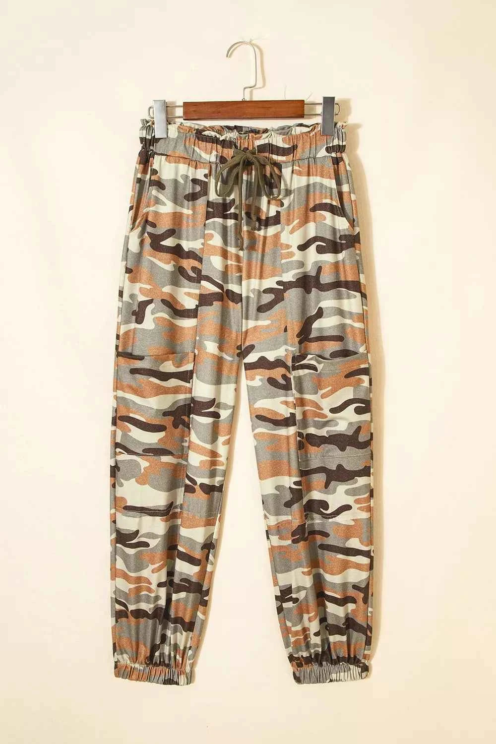 Camouflage Printed Drawstring Elastic Waist Jogger Pants