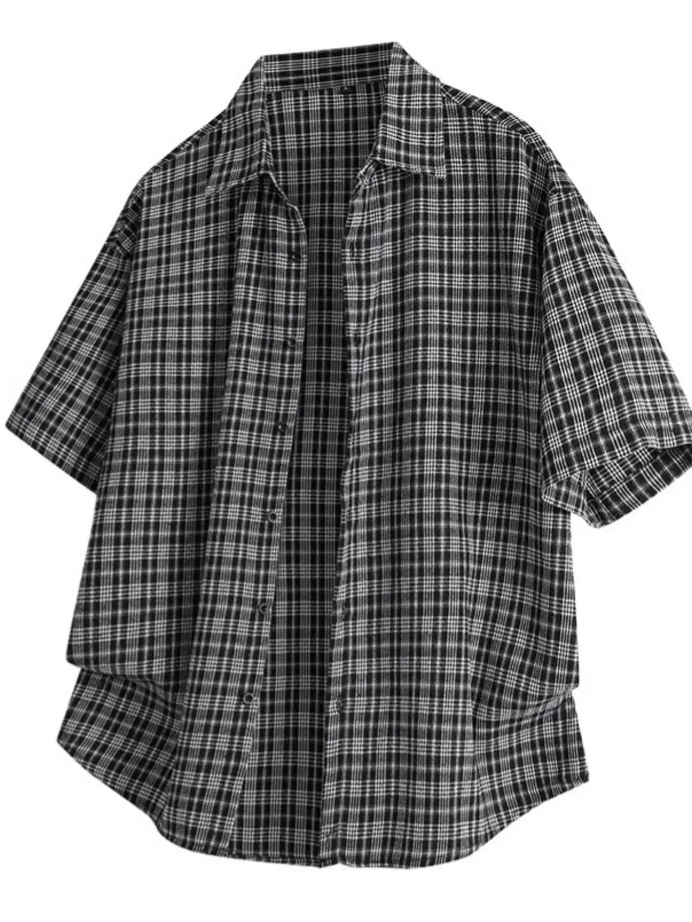 Men's Plus Size Plaid Short Sleeve Shirt