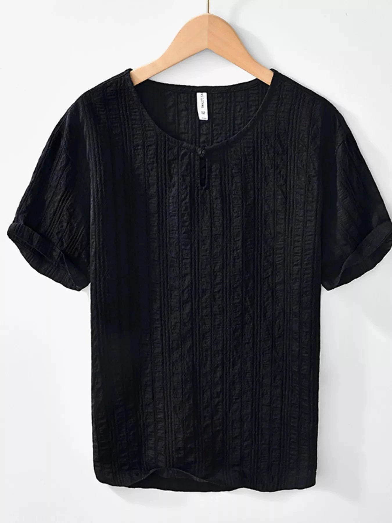 Men's Plus Size Textured Short Sleeve Blouse