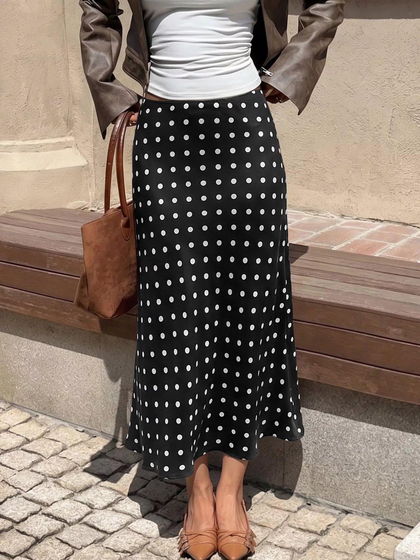 Polka Dot Midi Skirt. Polka Dot Midi Skirt