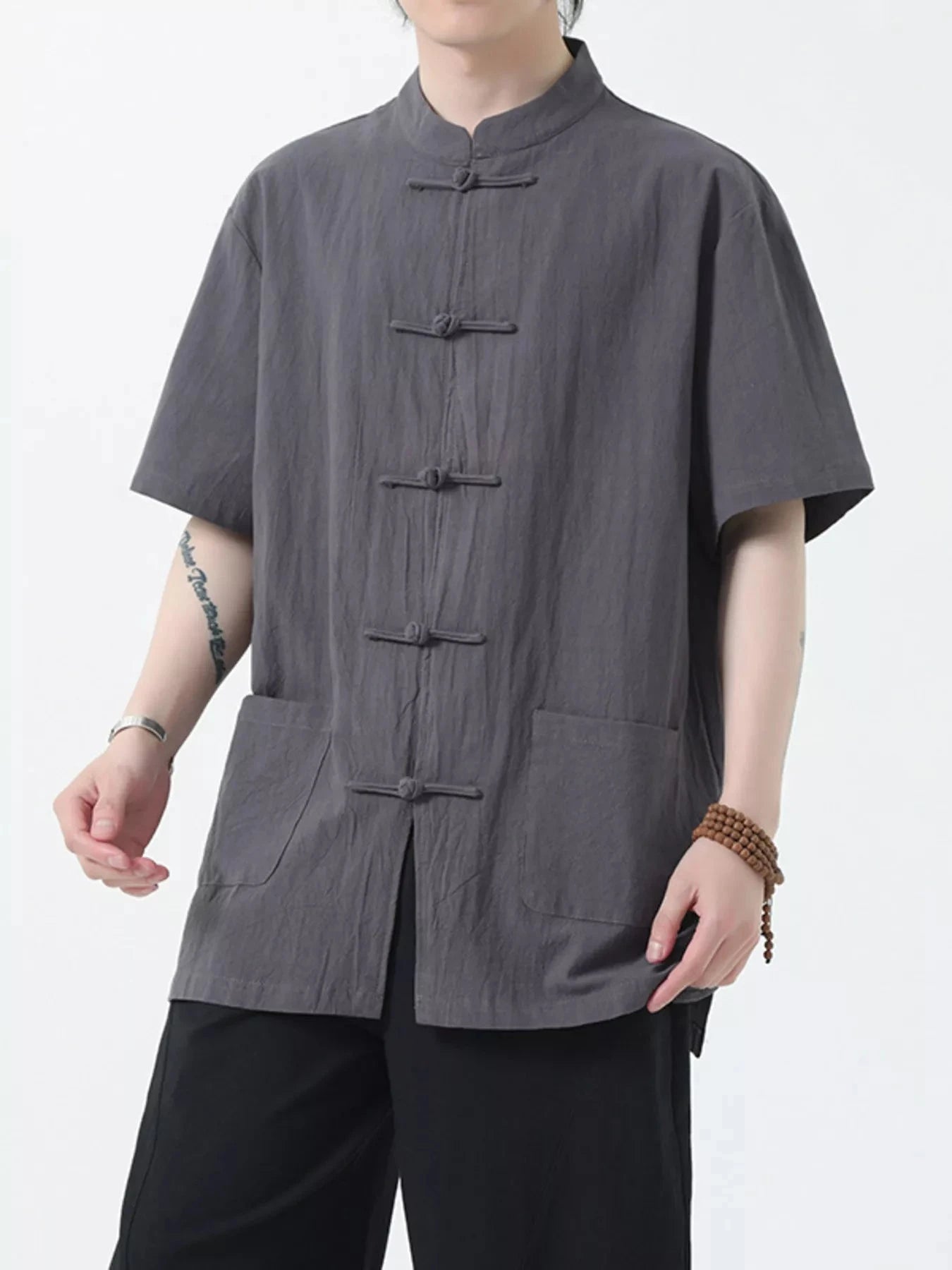 Men's Plus Size Chinese Style Short-Sleeve Shirt