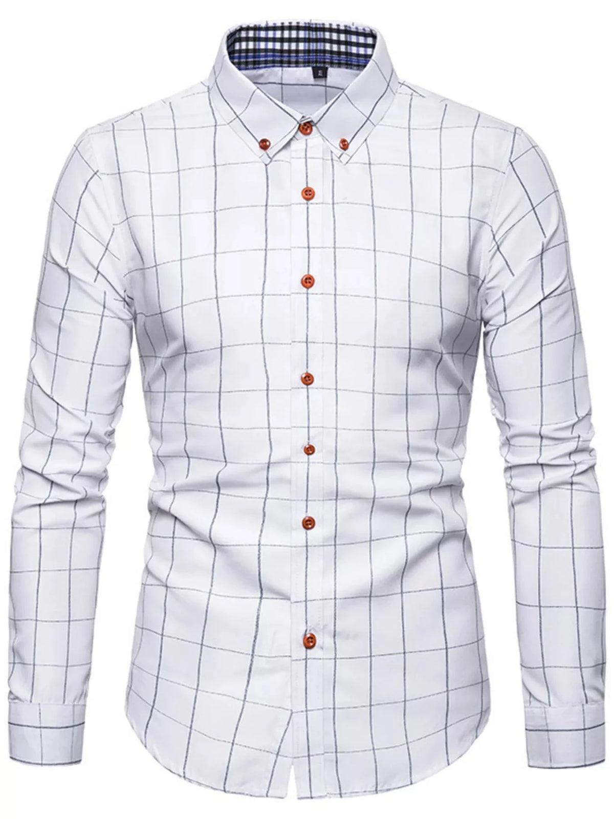 Men's Plus Size Classic Plaid Button-Down Shirt