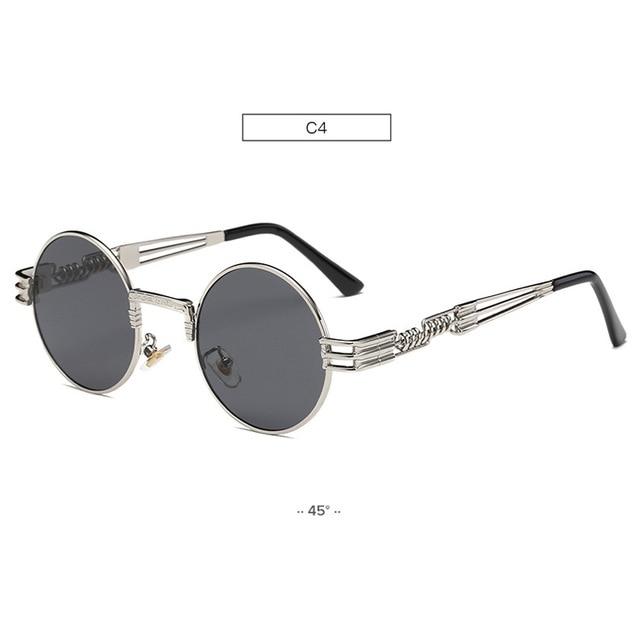 Spring Leg Round Frame Sunglasses - Amaryllisstores