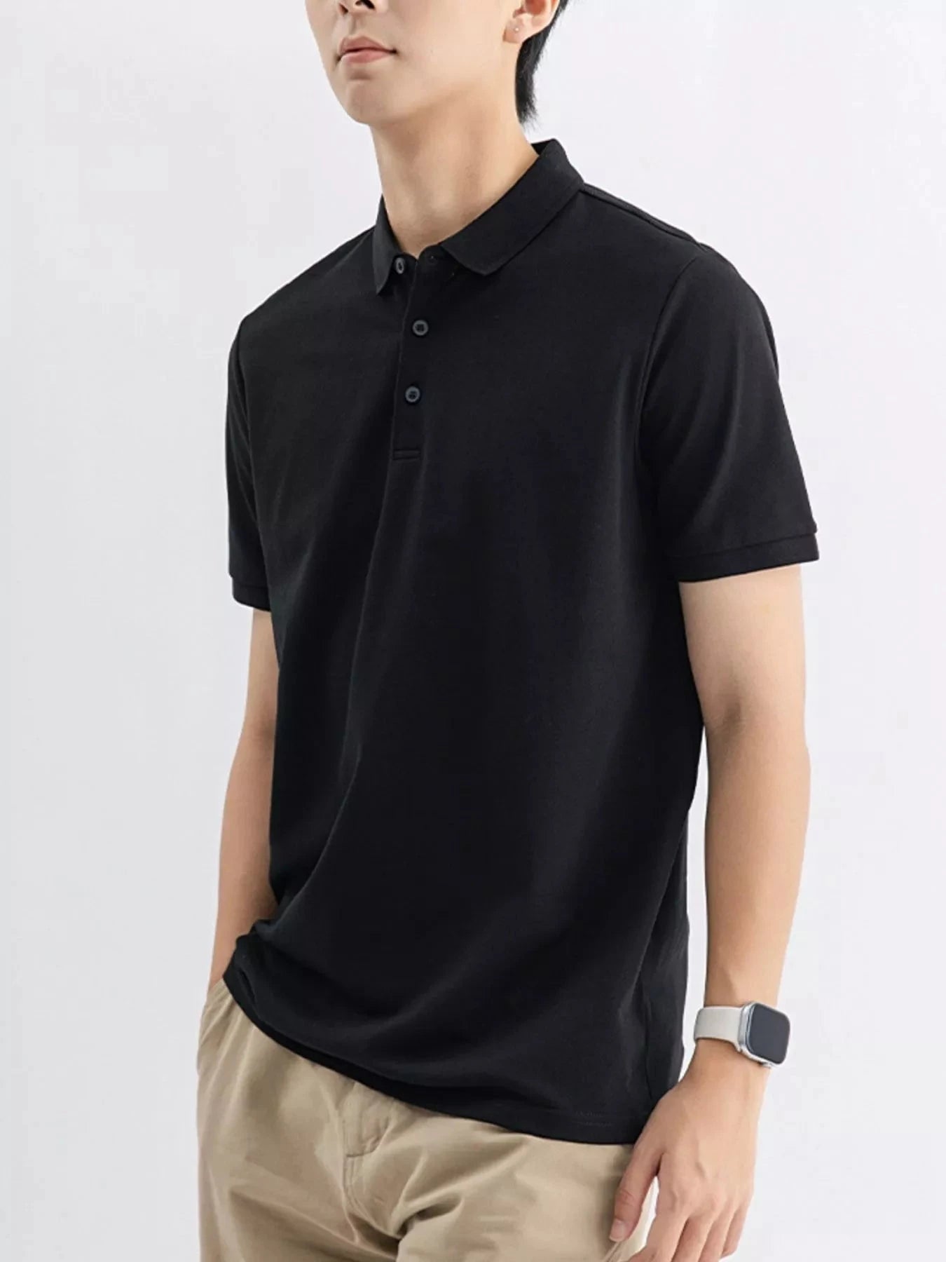 Men's Plus Size Solid Color Short Sleeve Polo