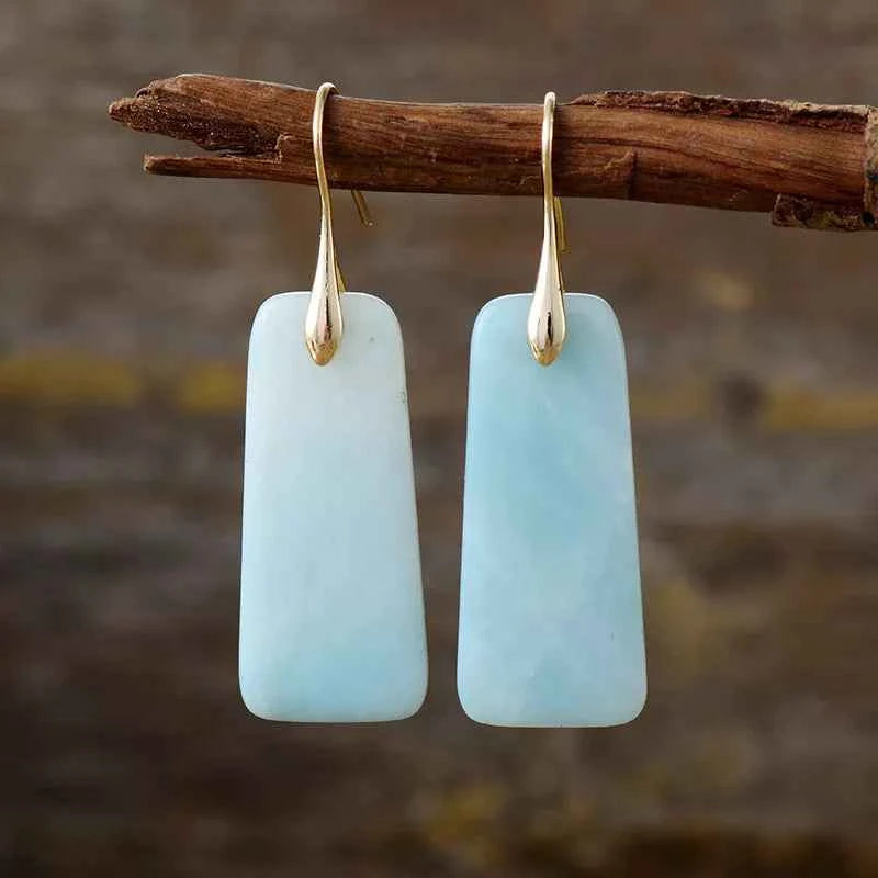 Natural Stone Geometric Shape Earrings