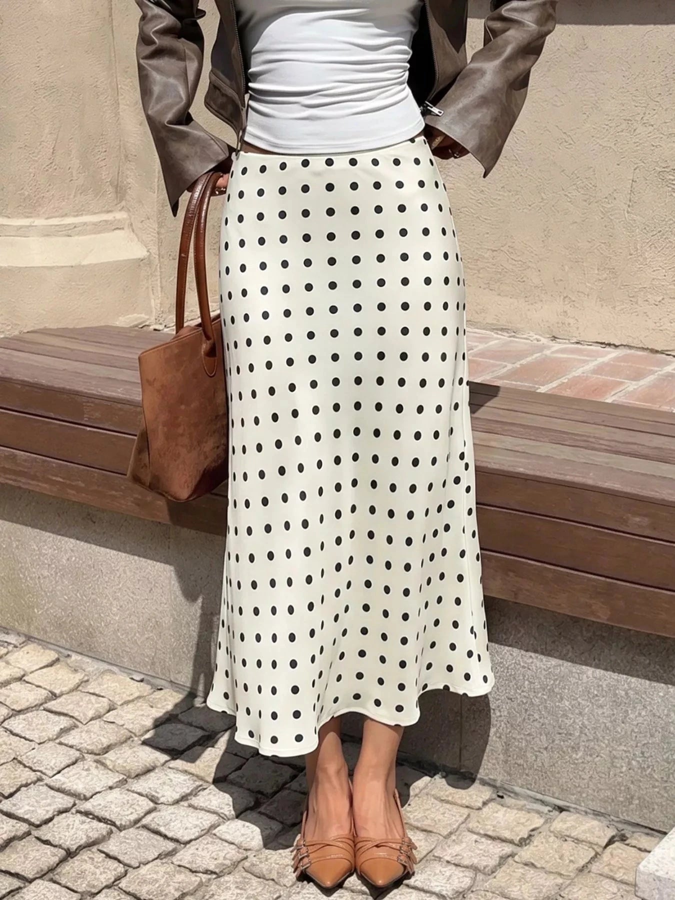 Polka Dot Midi Skirt. Polka Dot Midi Skirt