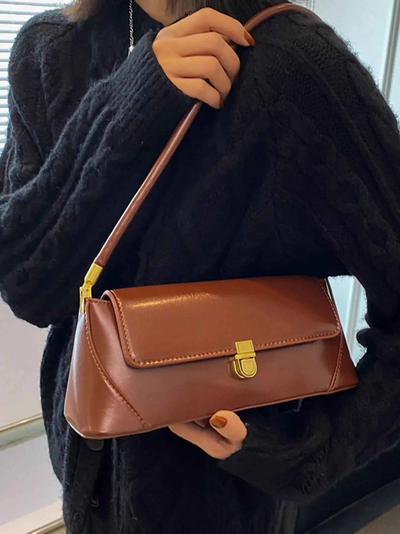Leather Flap Shoulder Bag