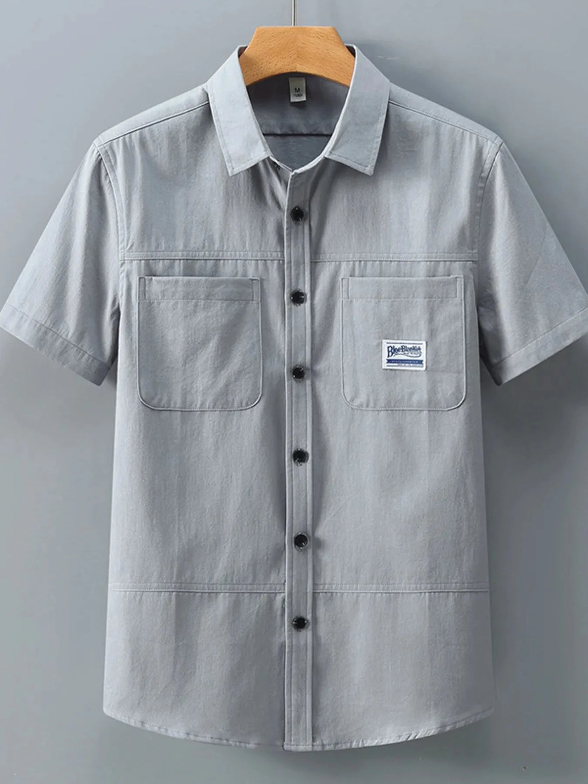 Men's Plus Size Button Up Short-Sleeve Shirt