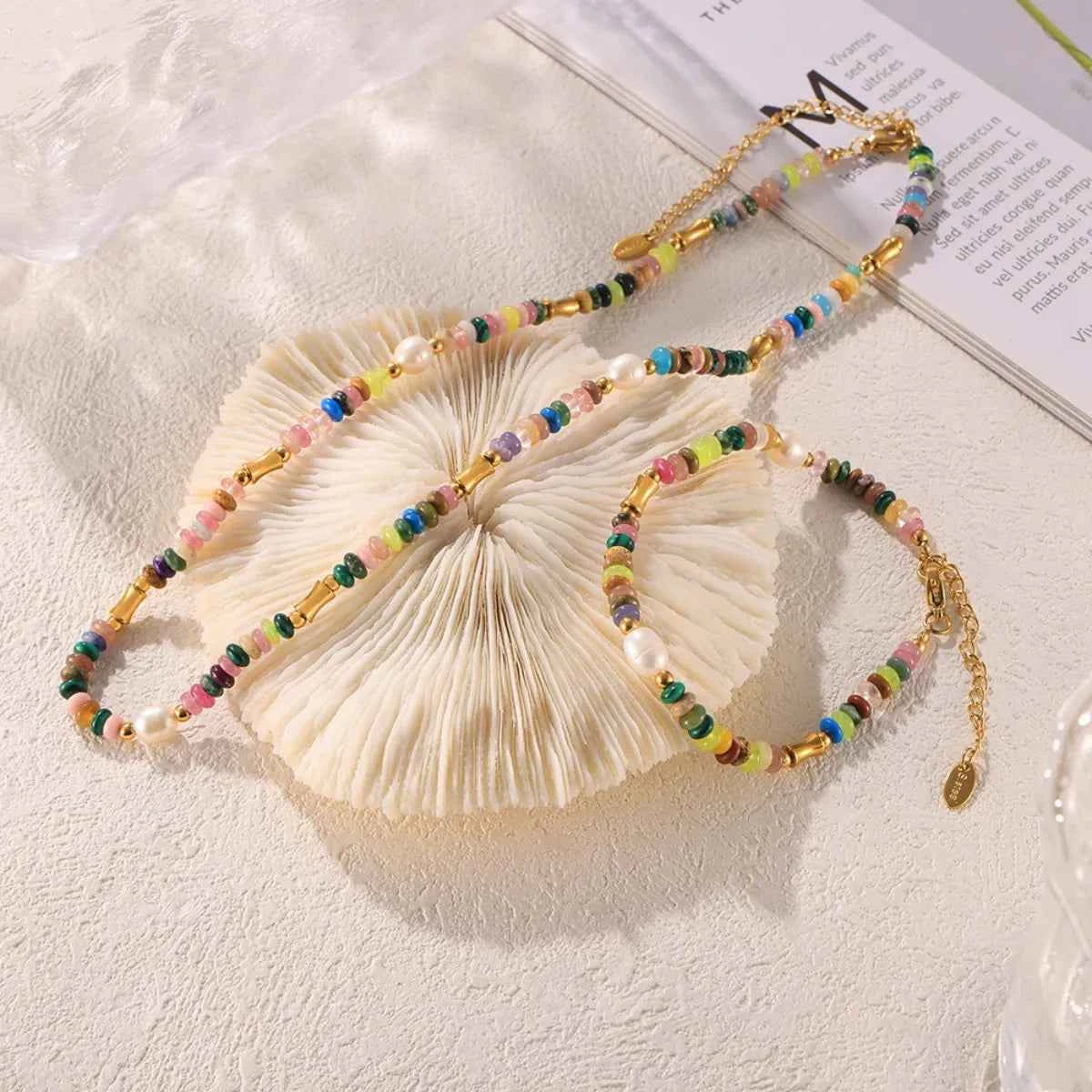 Bohemian Natural Stone Pearl Beaded Jewelry Set