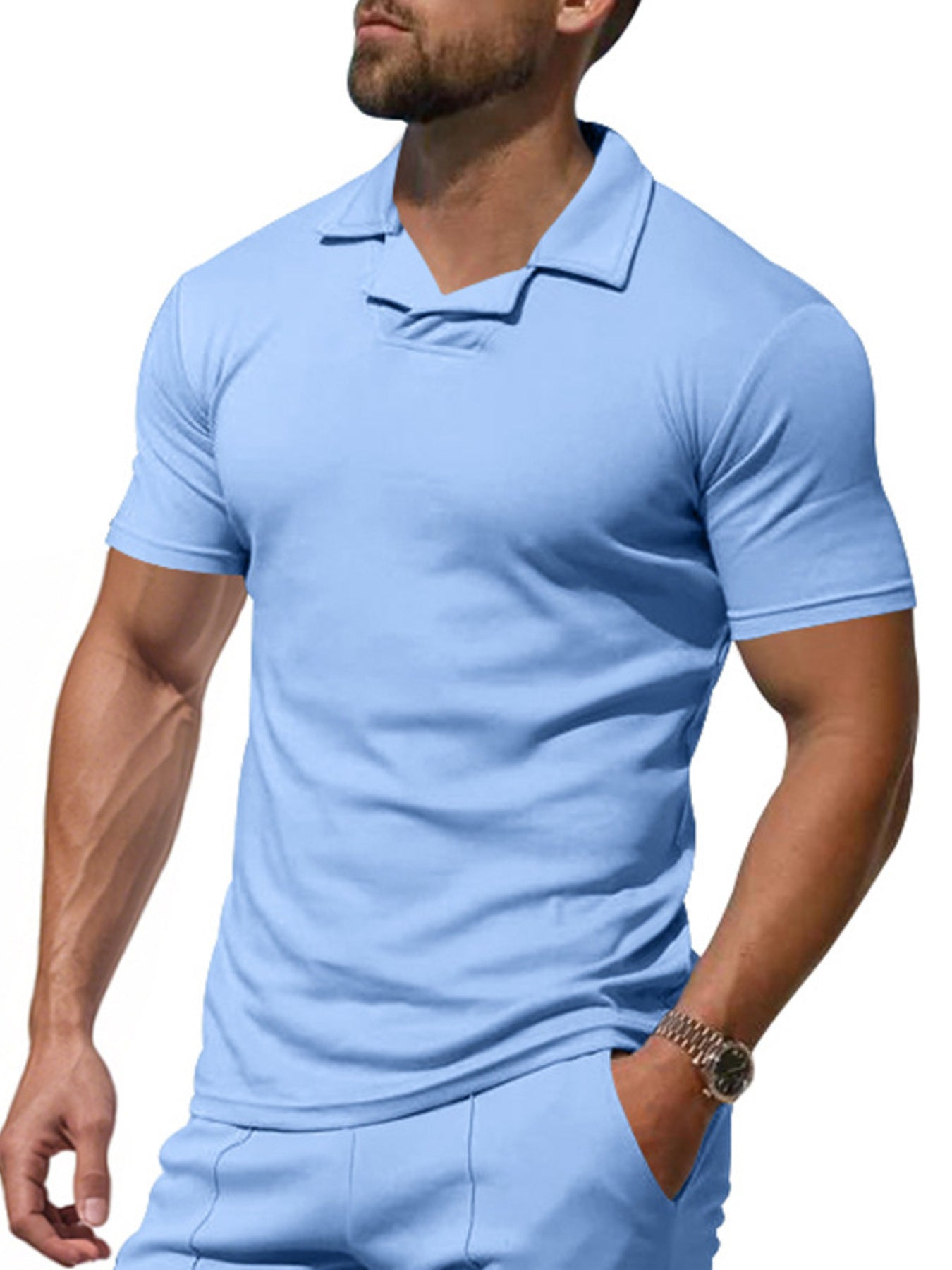 Men's Full Size Casual Short Sleeve Polo Plus Size