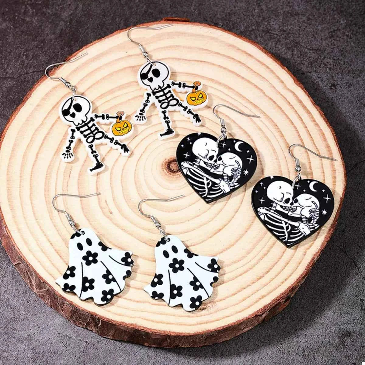 Halloween Acrylic Dangle Earrings, 3 Pairs