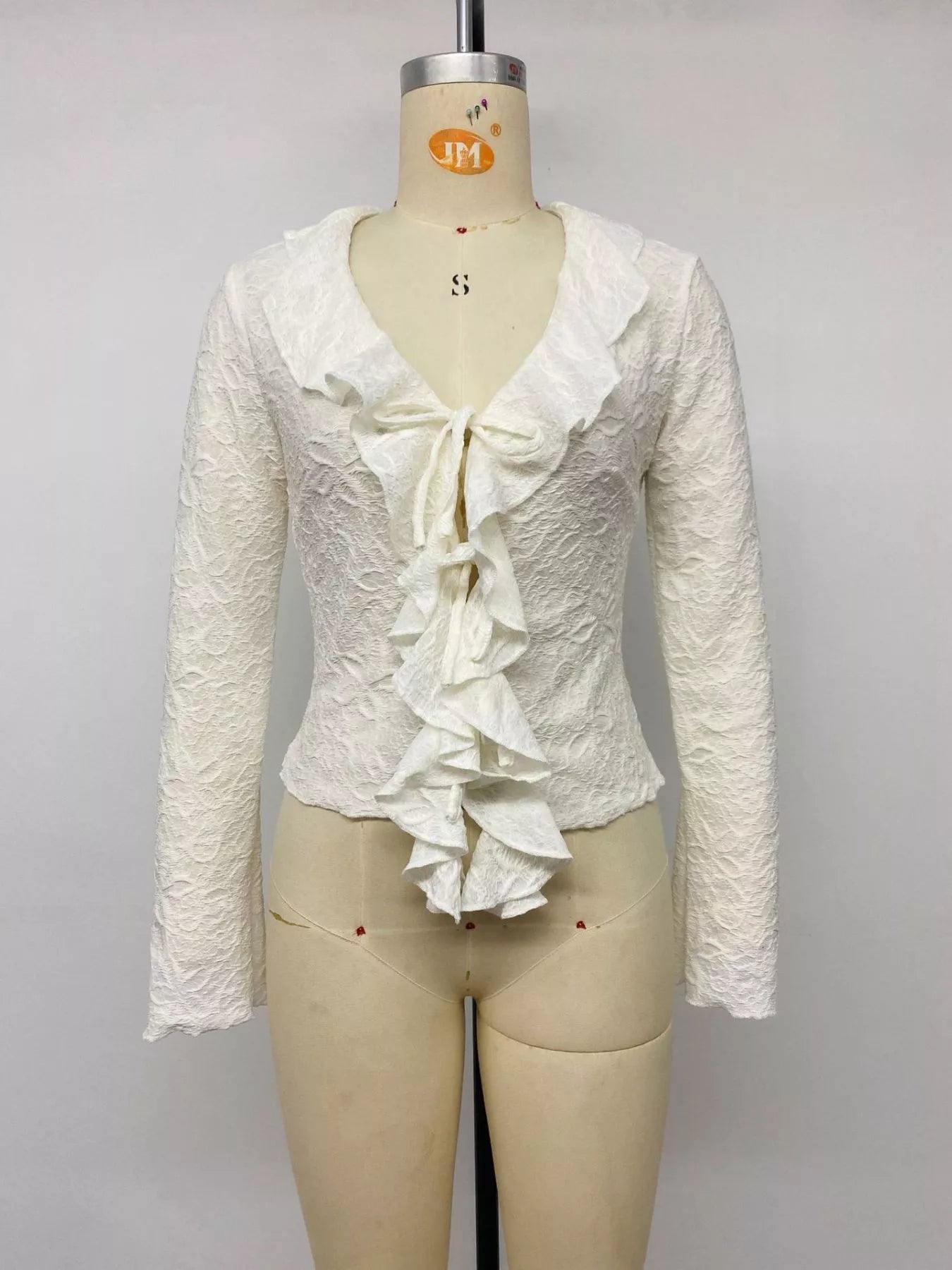 Ruffled Long-Sleeve T-Shirt. Ruffled Long-Sleeve T-Shirt