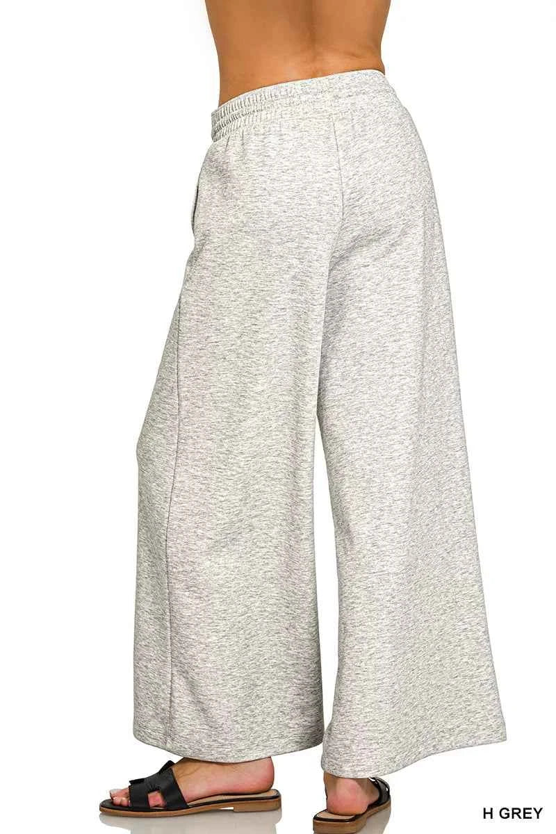 Zenana Scuba Drawstring Wide Leg Pants