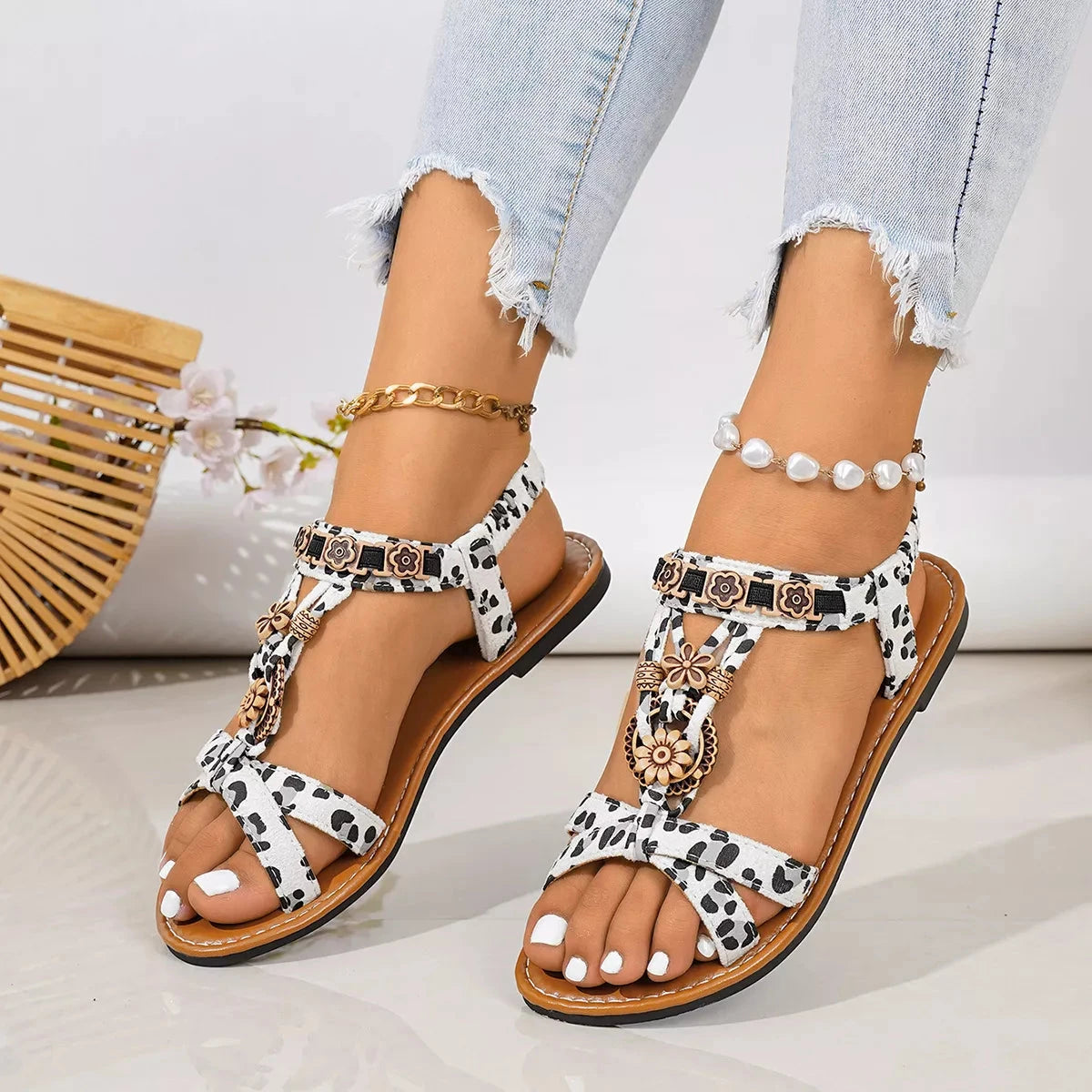 Open Toe Flats Sandals
