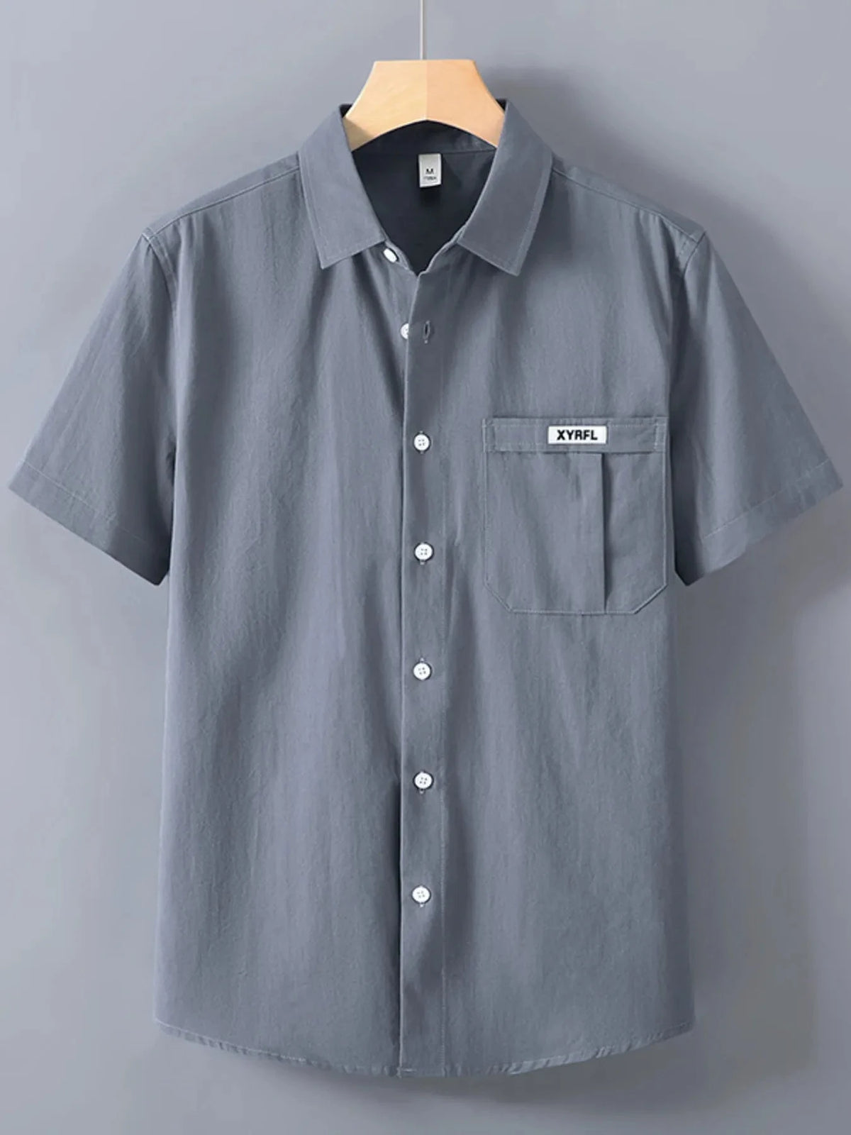 Men's Plus Size Button Up Short-Sleeve Shirt