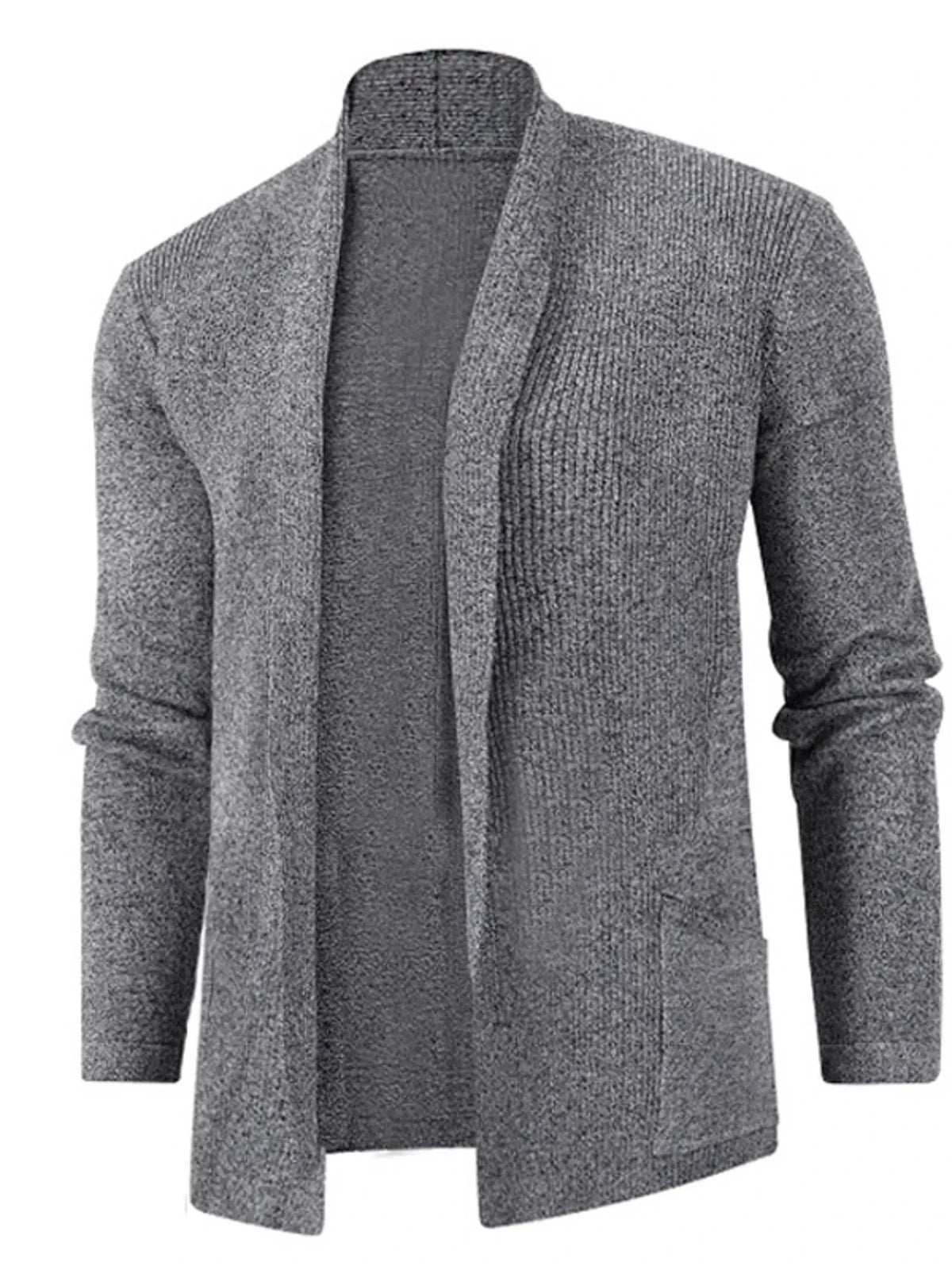 Men's Plus Size Long Sleeve Open Front Cardigan