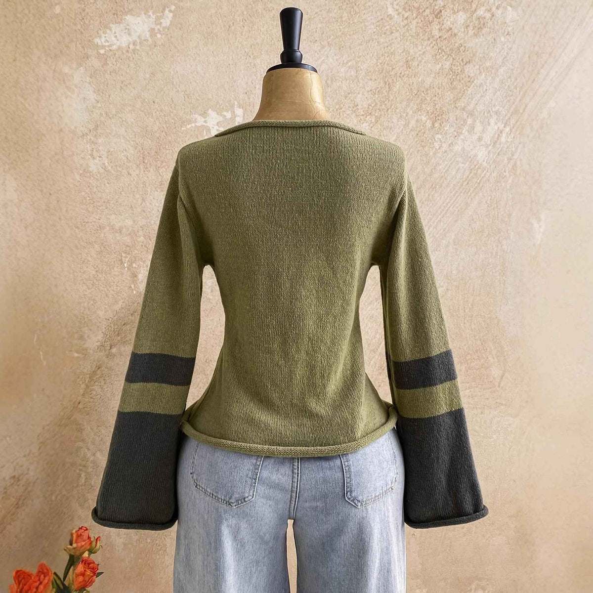 Off-shoulder Long-sleeve Knit Sweater For Women