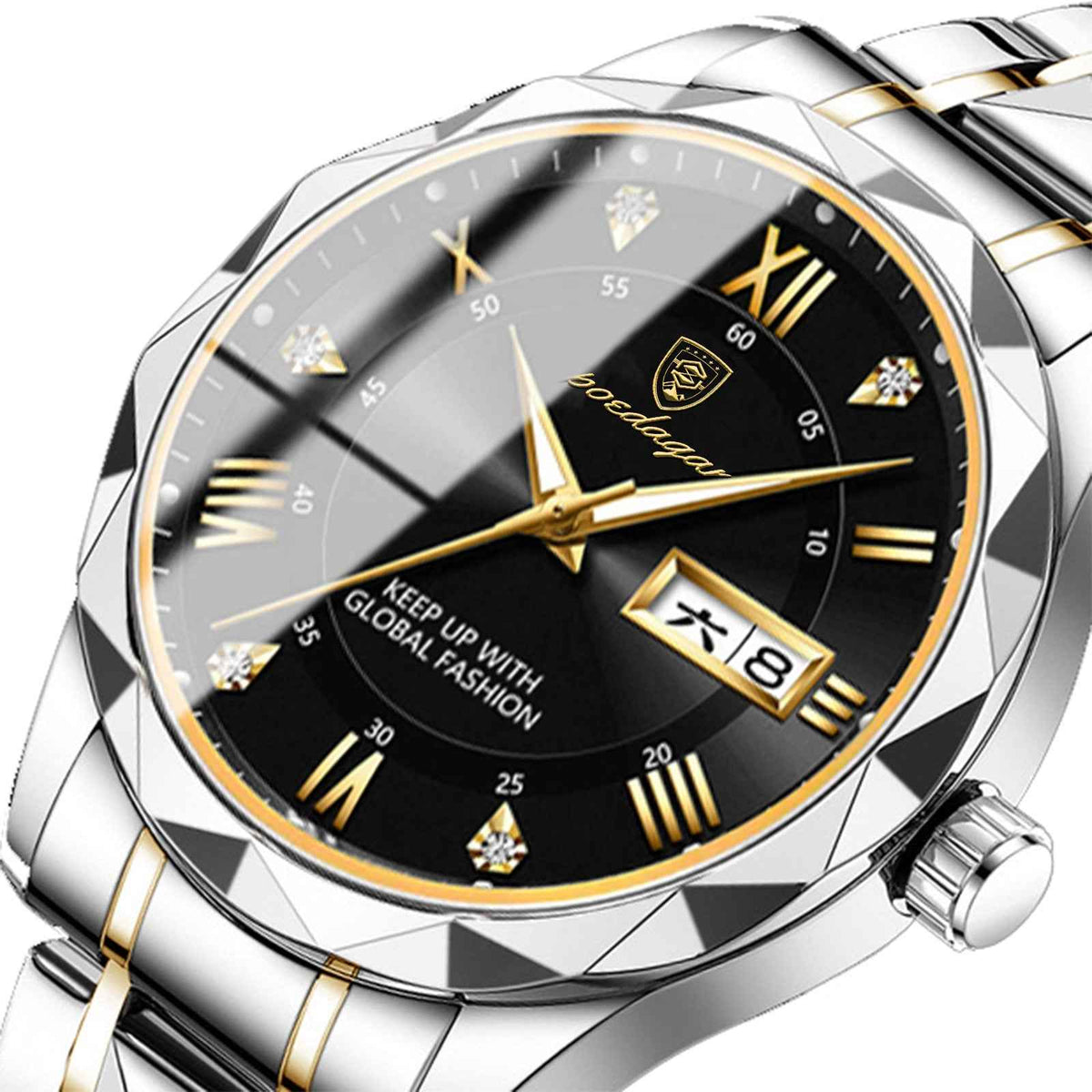 Mens Watch Leather Strap Quartz Movement