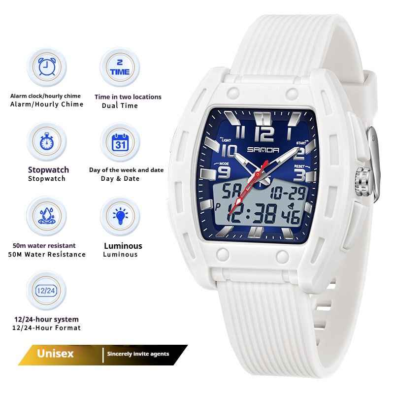 Unisex Sporty Bucket-Style Wristwatch