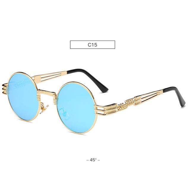 Spring Leg Round Frame Sunglasses - Amaryllisstores
