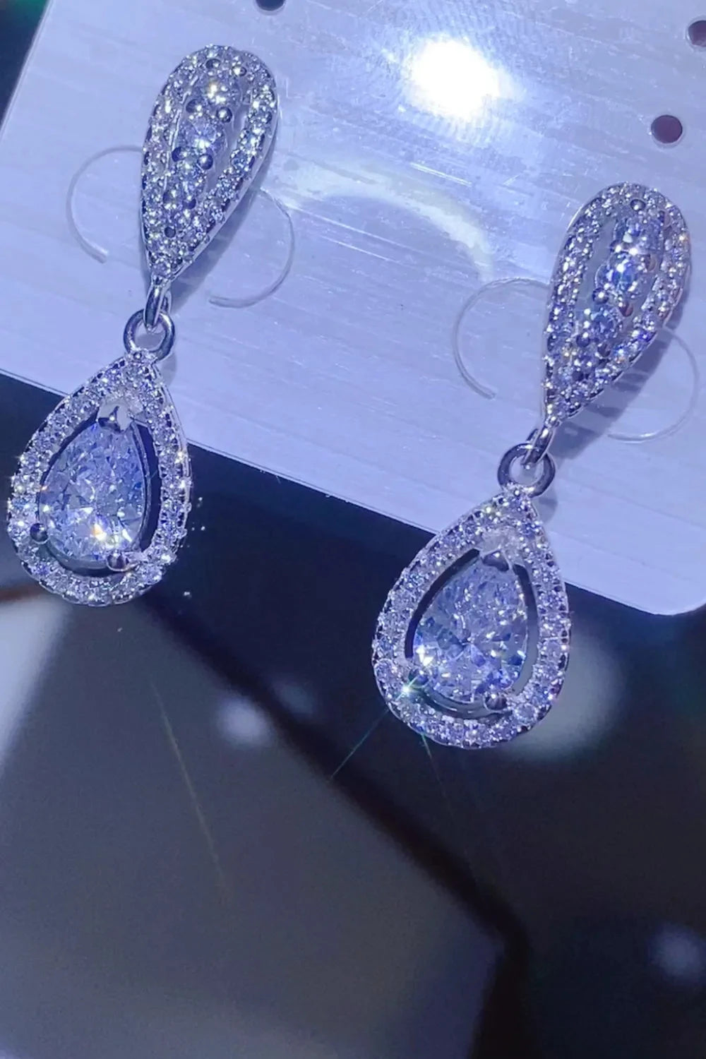 2 Carat Moissanite 925 Sterling Silver Teardrop Earrings