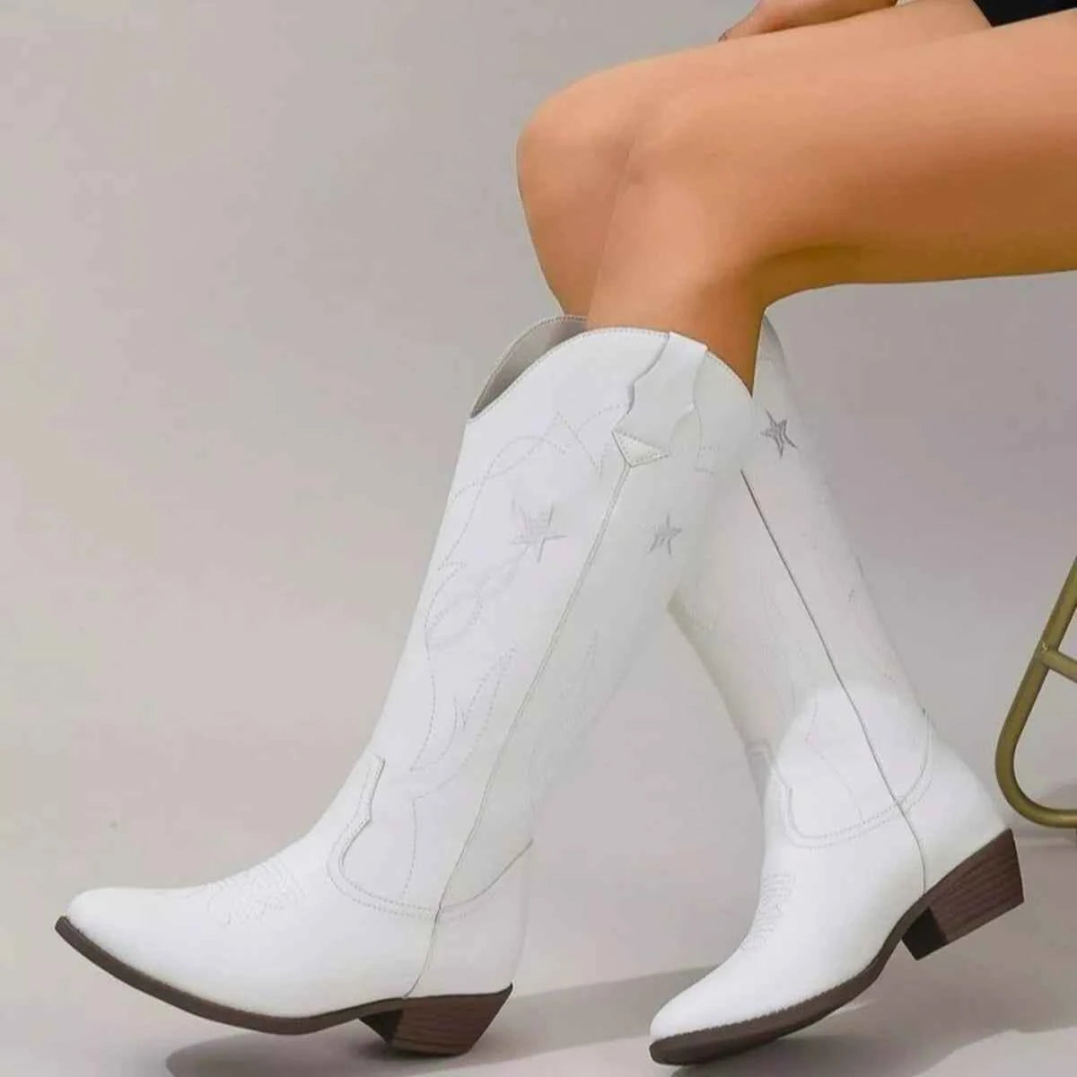 Western Star Embroidered Cowboy Boots