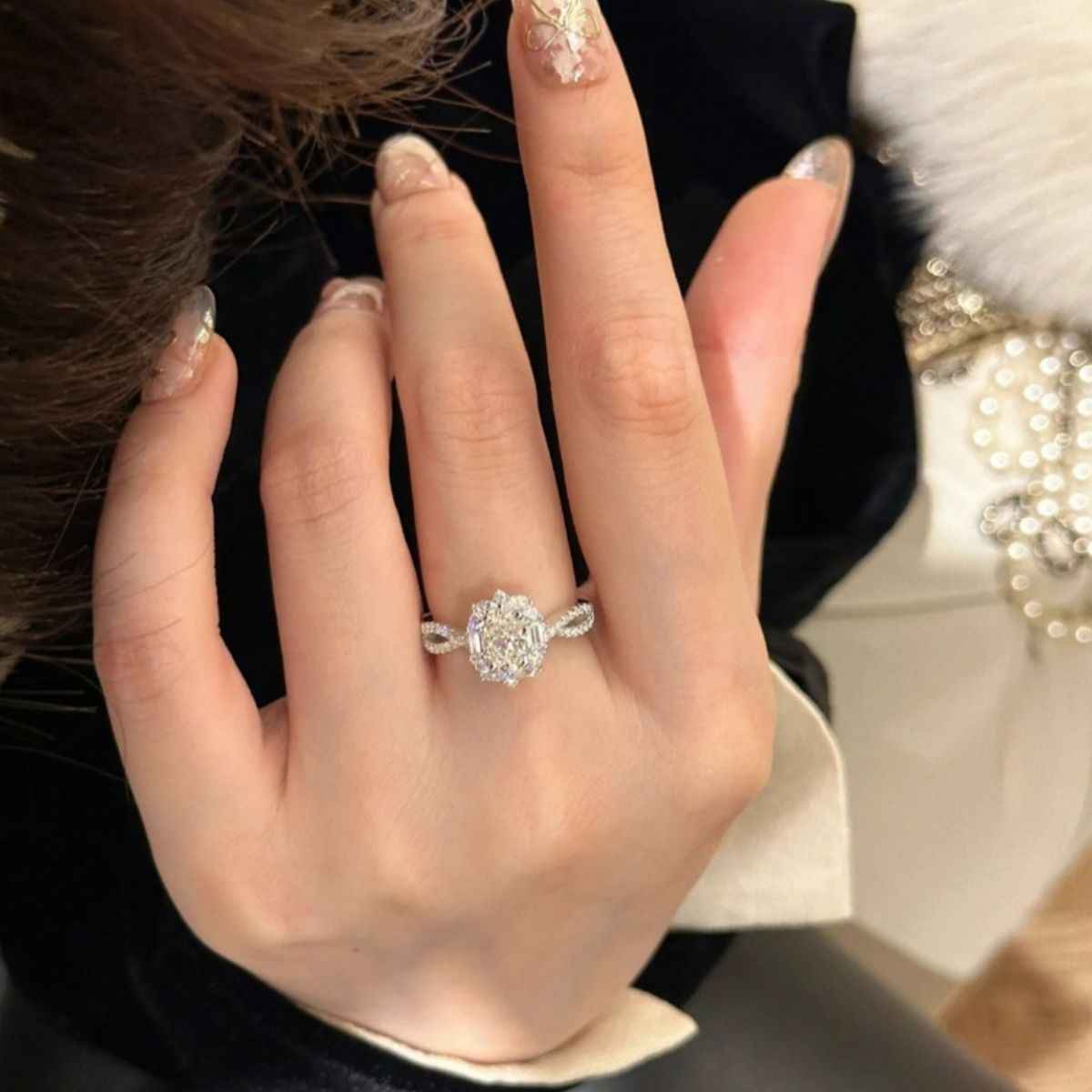 1 Carat Moissanite 925 Sterling Silver Ring