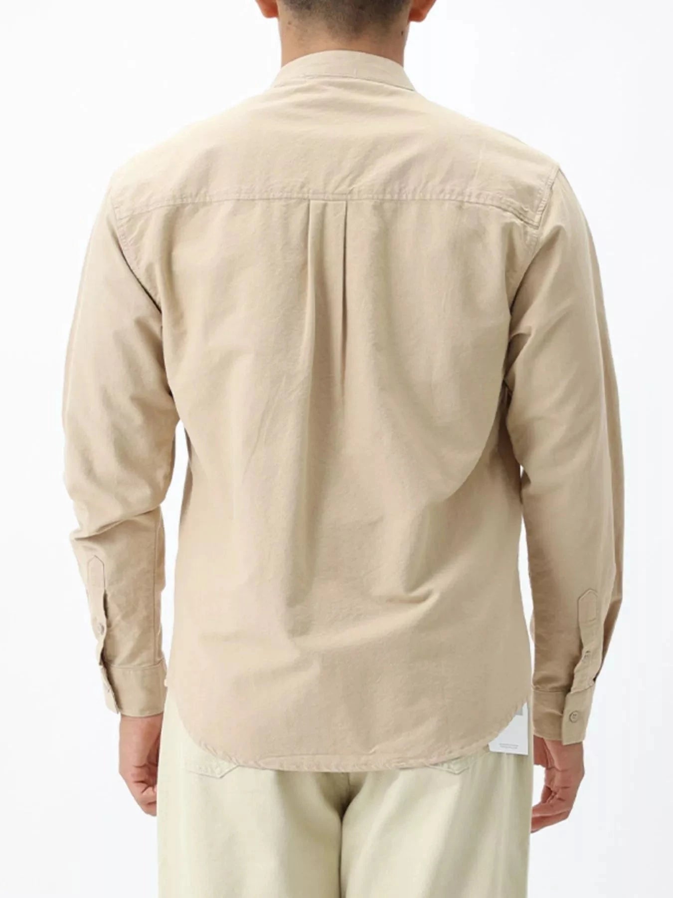 Men's Plus Size Casual Long Sleeve Shirt with Double Chest Pockets
