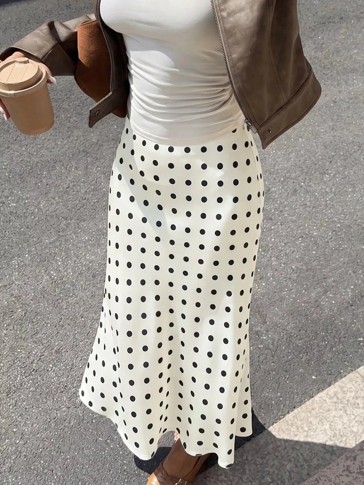 Polka Dot Midi Skirt. Polka Dot Midi Skirt