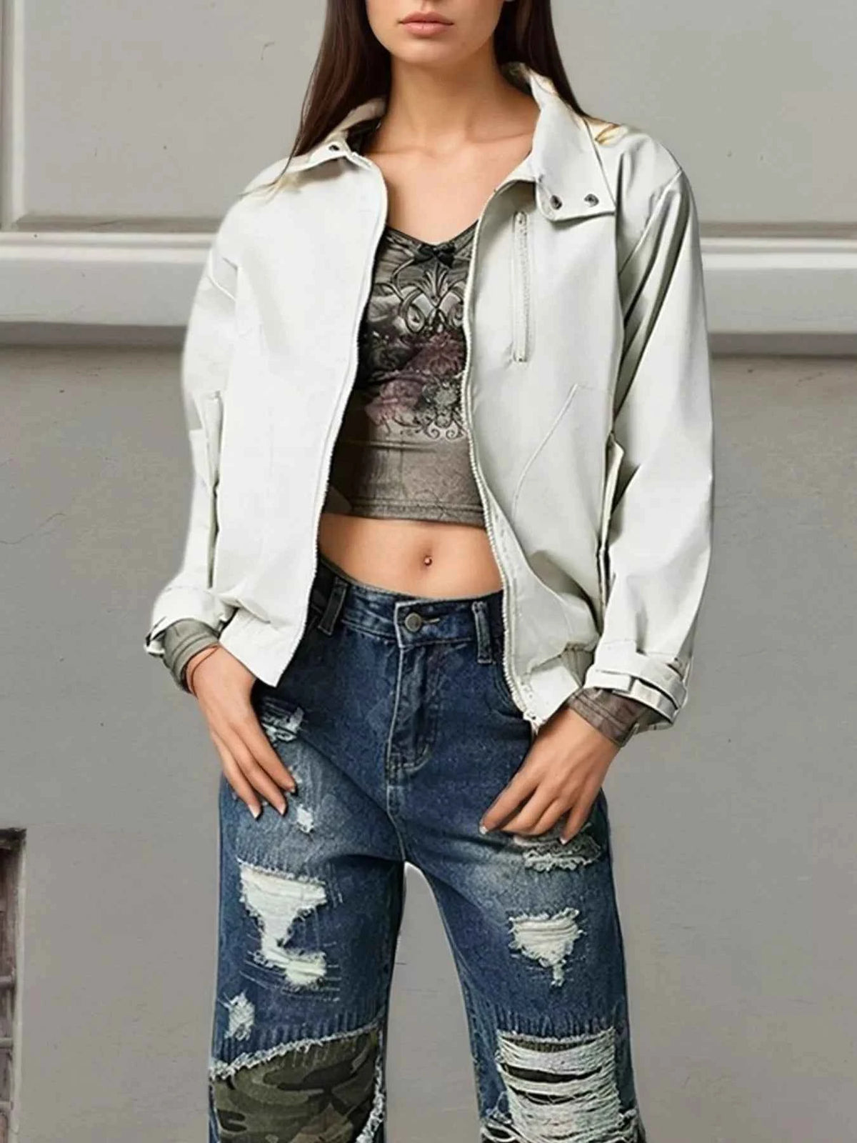 Lightweight Casual Zip-Up Jacket