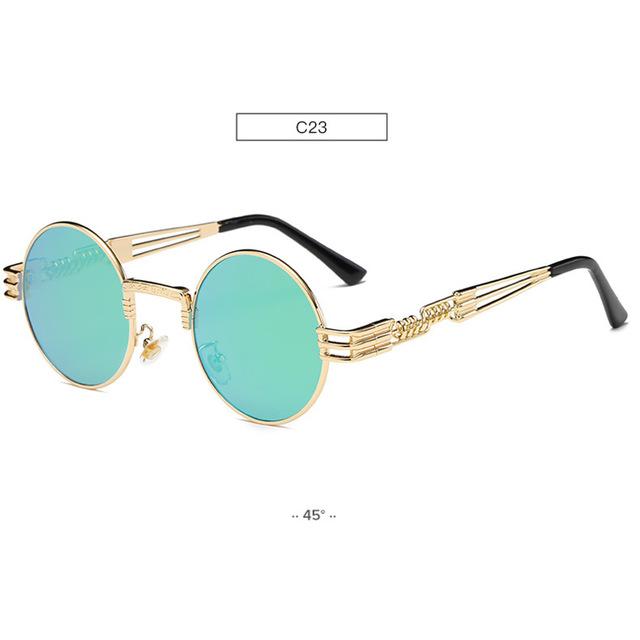 Spring Leg Round Frame Sunglasses - Amaryllisstores