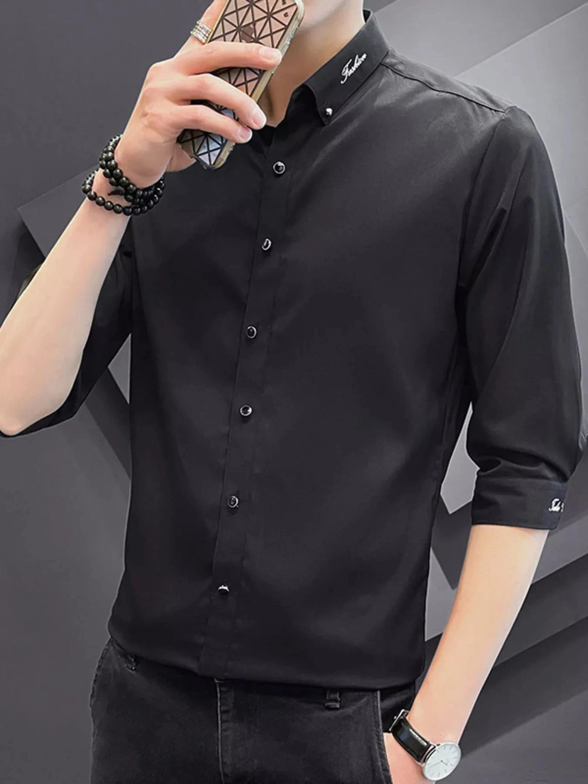 Men's Button Up Slim Fit Casual Shirt
