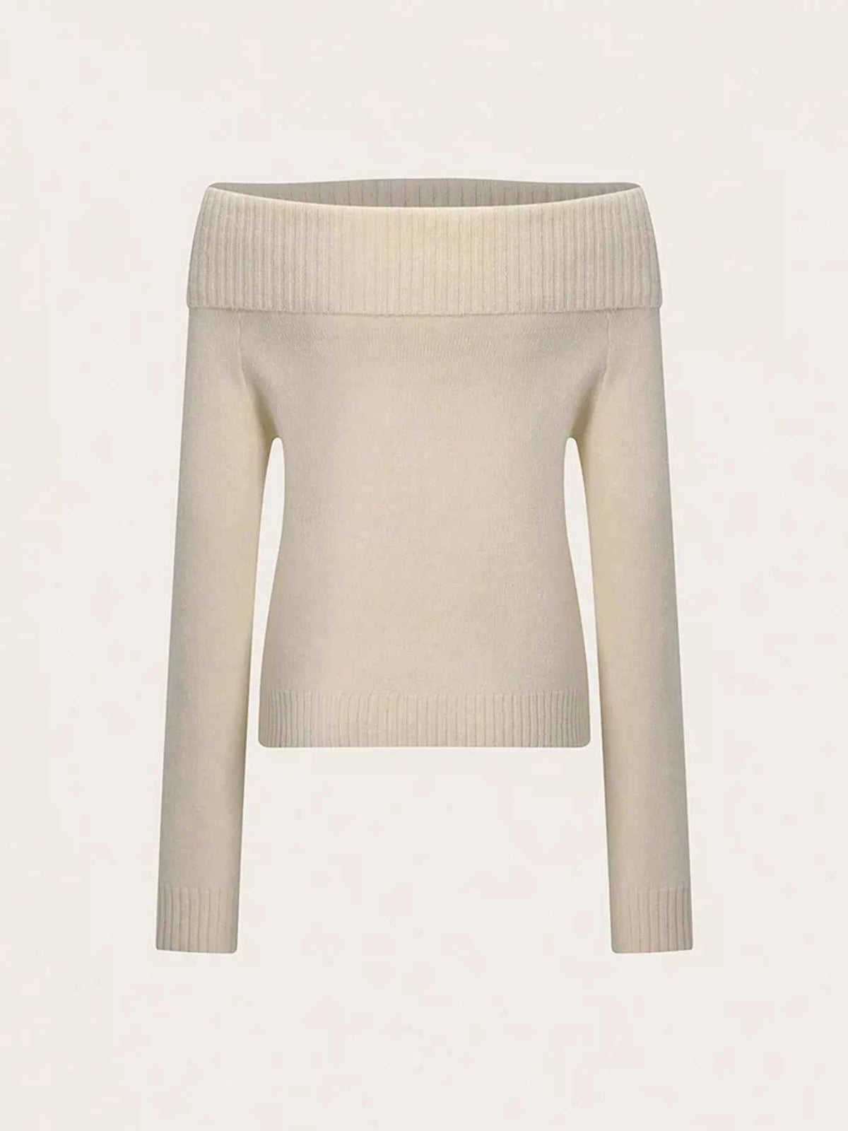 Ribbed Knit Off Shoulder Sweater