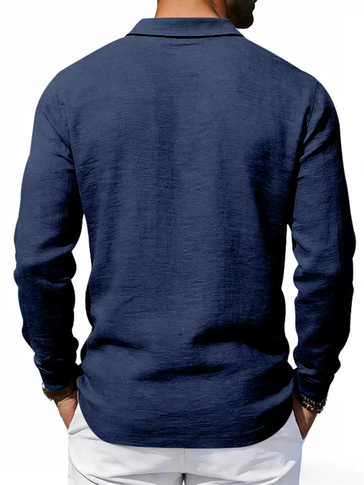 Men's Full Size Classic Long Sleeve Polo Plus Size