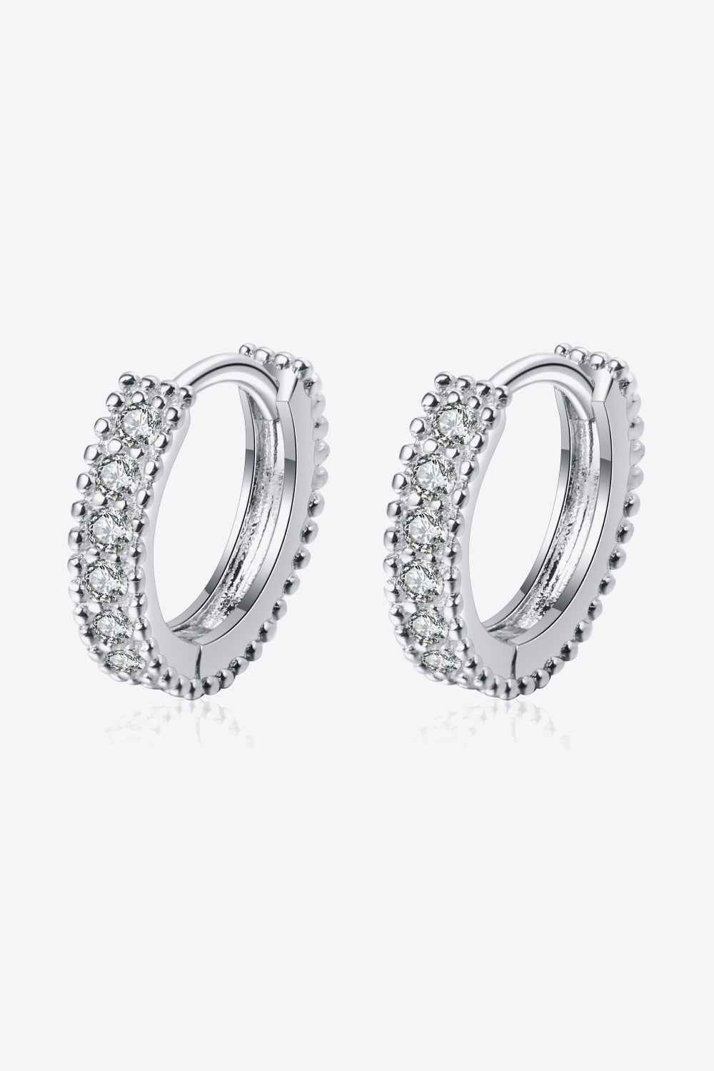 925 Silver Moissanite Huggie Earrings