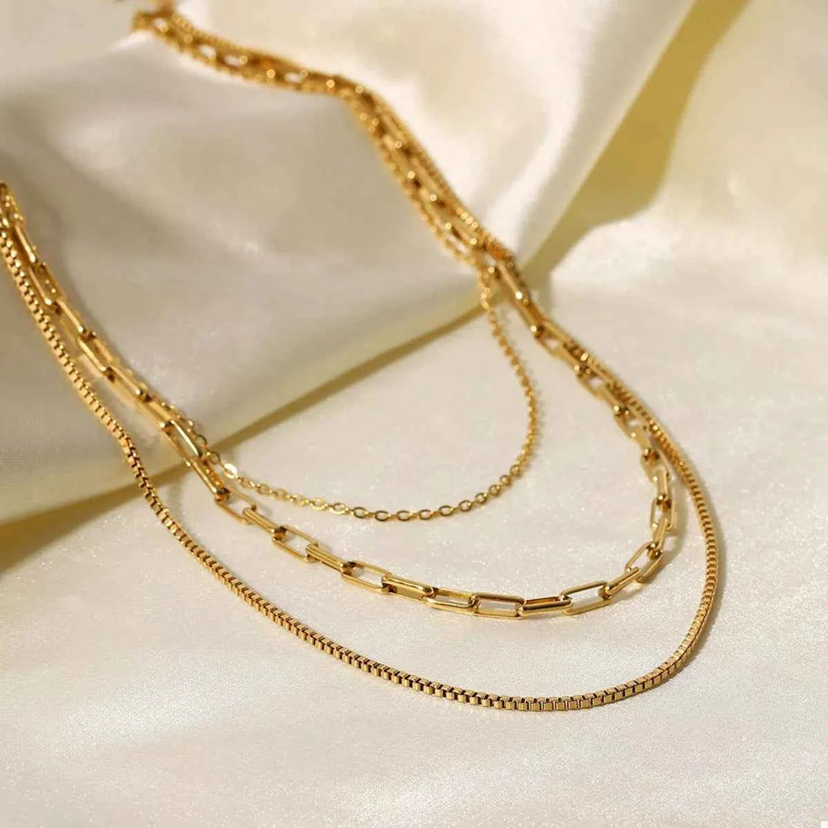 18K Gold-Plated Three Layered Necklace