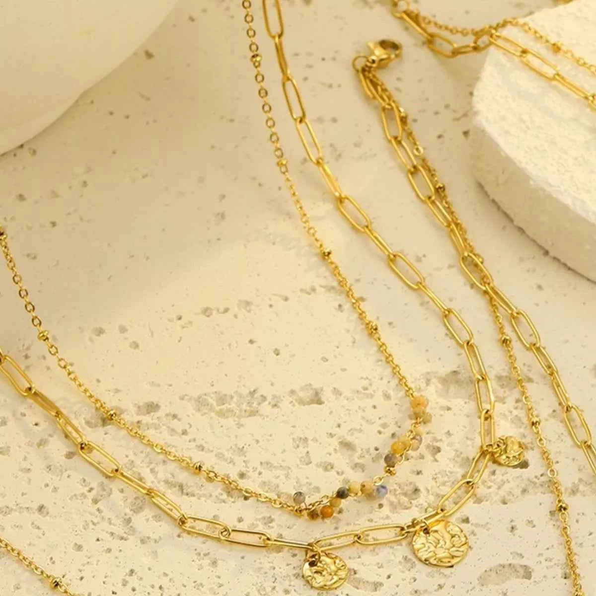 18K Gold-Plated Double-Layered Necklace