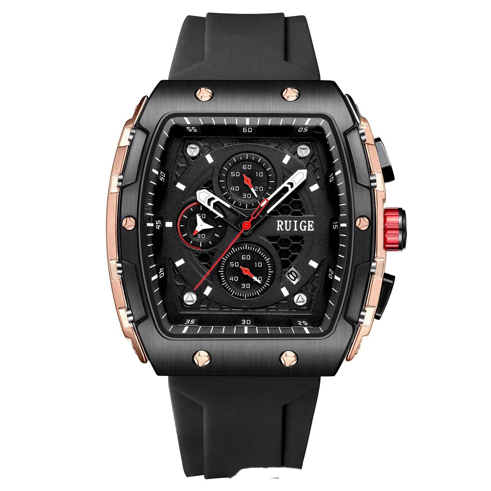 RuiGe Brand Watch Outdoor-style Barrel-shaped Wristwatch