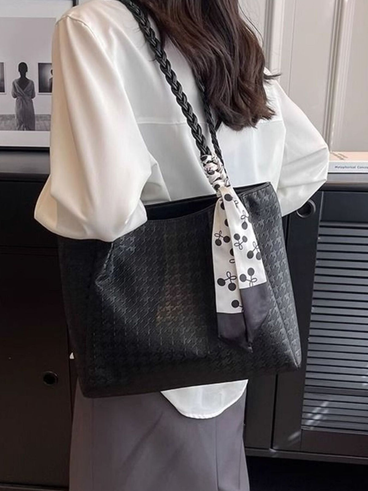 Braided Handle Tote Bag. Braided Handle Tote Bag
