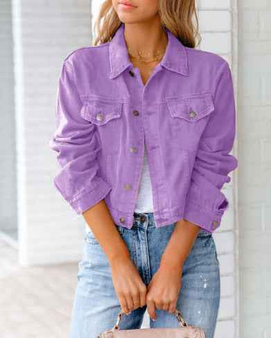 Long Sleeve Denim Jacket Autumn Winter New Style Commute Style Universal Gender Casual Fashion Short Outerwear