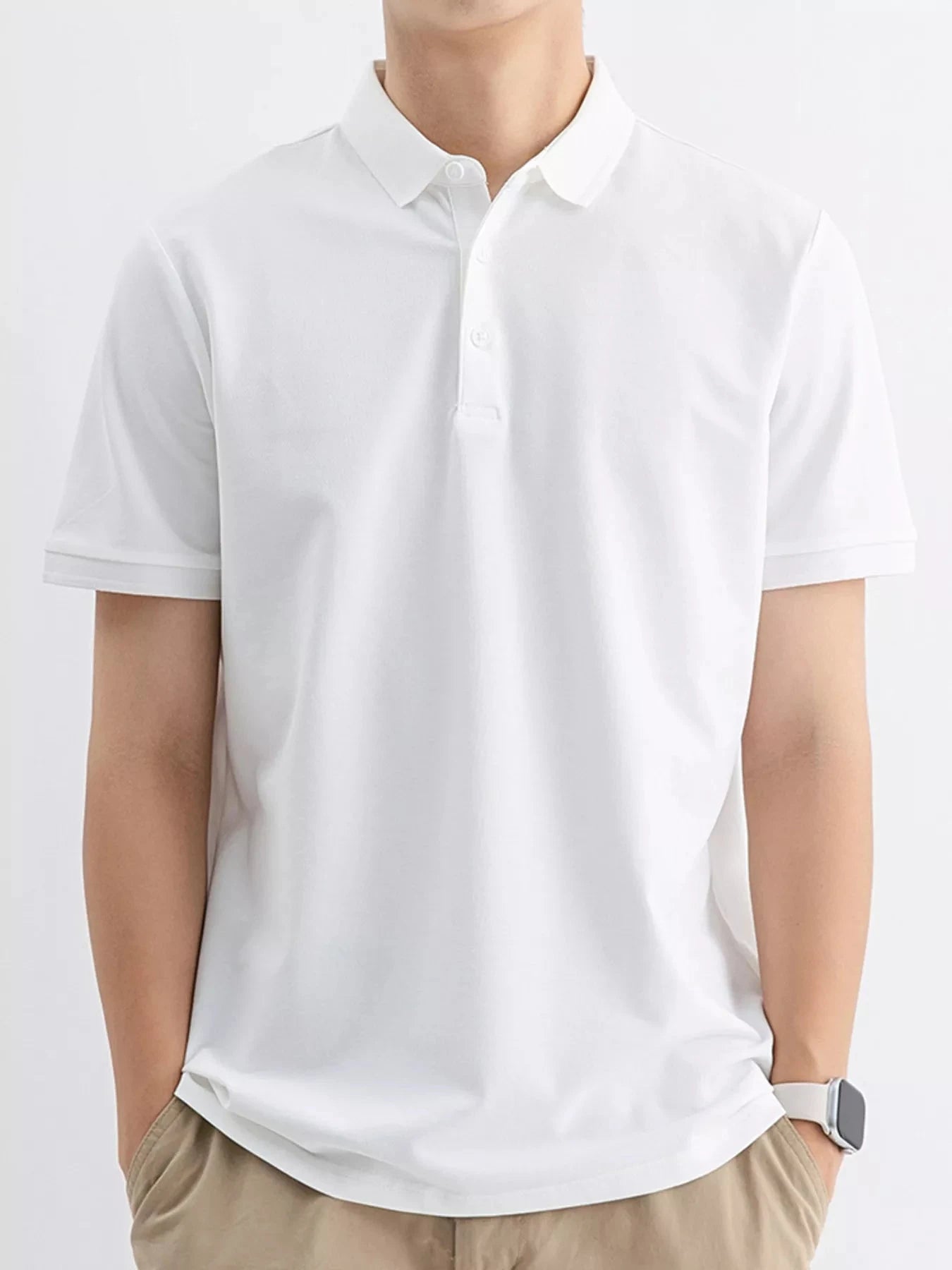 Men's Plus Size Solid Color Short Sleeve Polo