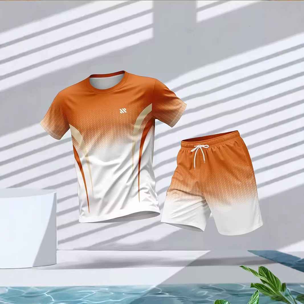 Men's Crew Neck Tee and Shorts Set