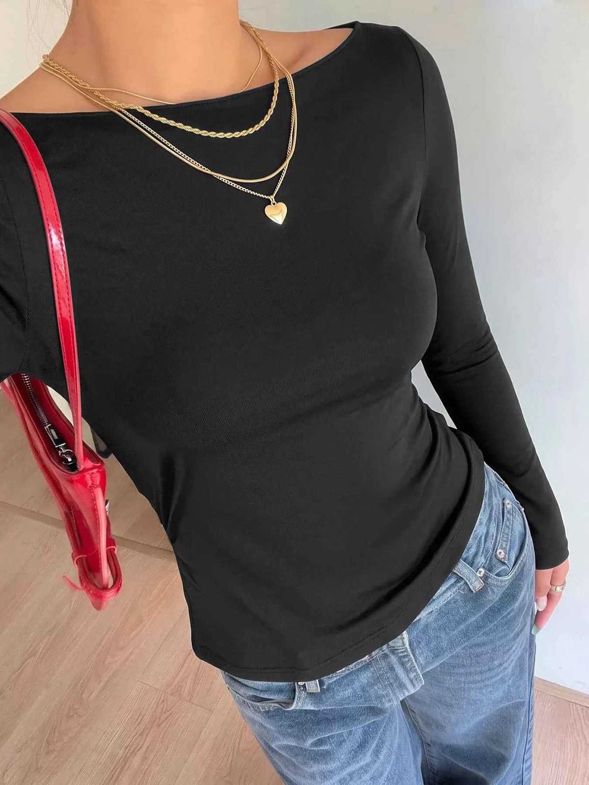 Lace Back Tie Long Sleeve Top